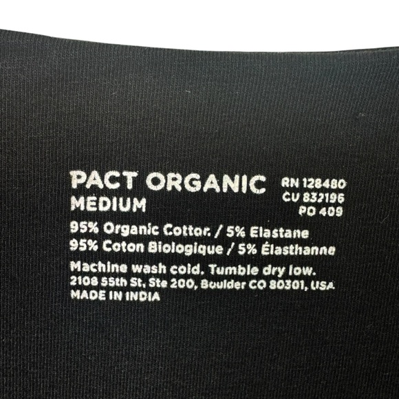 NEW PACT Organic Cotton Fit & Flare Skater Scoop Dress Minimal Black Size Medium - Picture 8 of 11